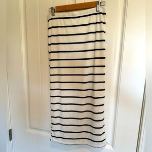 Striped midi skirt